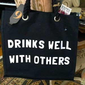 Reusable canvas wine tote